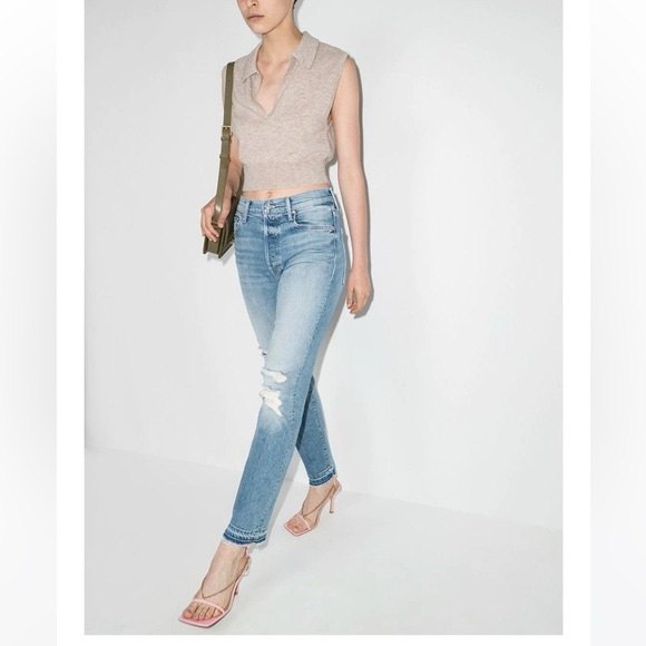 MOTHER High Waisted Hiker Hover Undone Denim On My Knees Jeans🔥 - Picture 4 of 16